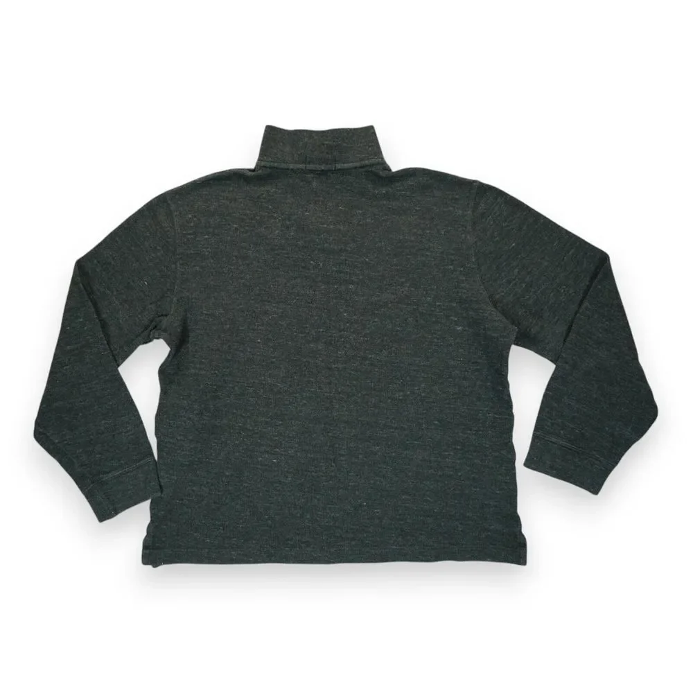 Polo Ralph Lauren Estate RIB Sweatshirt‎ Men's Medium Gray Mock Neck 1/4 Zip